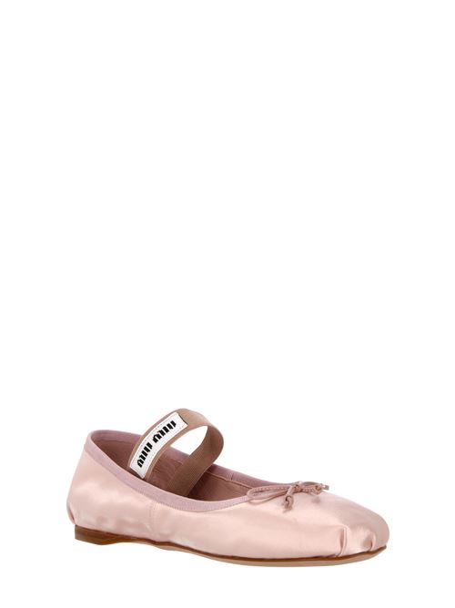 Light pink satin ballerina MIU MIU | 5F794DQU6F0615